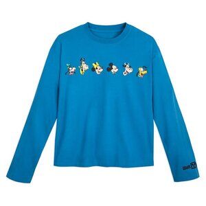 NWT Disneyland Resort Mickey Mouse and Friends Blue Long Sleeve Medium T-Shirt